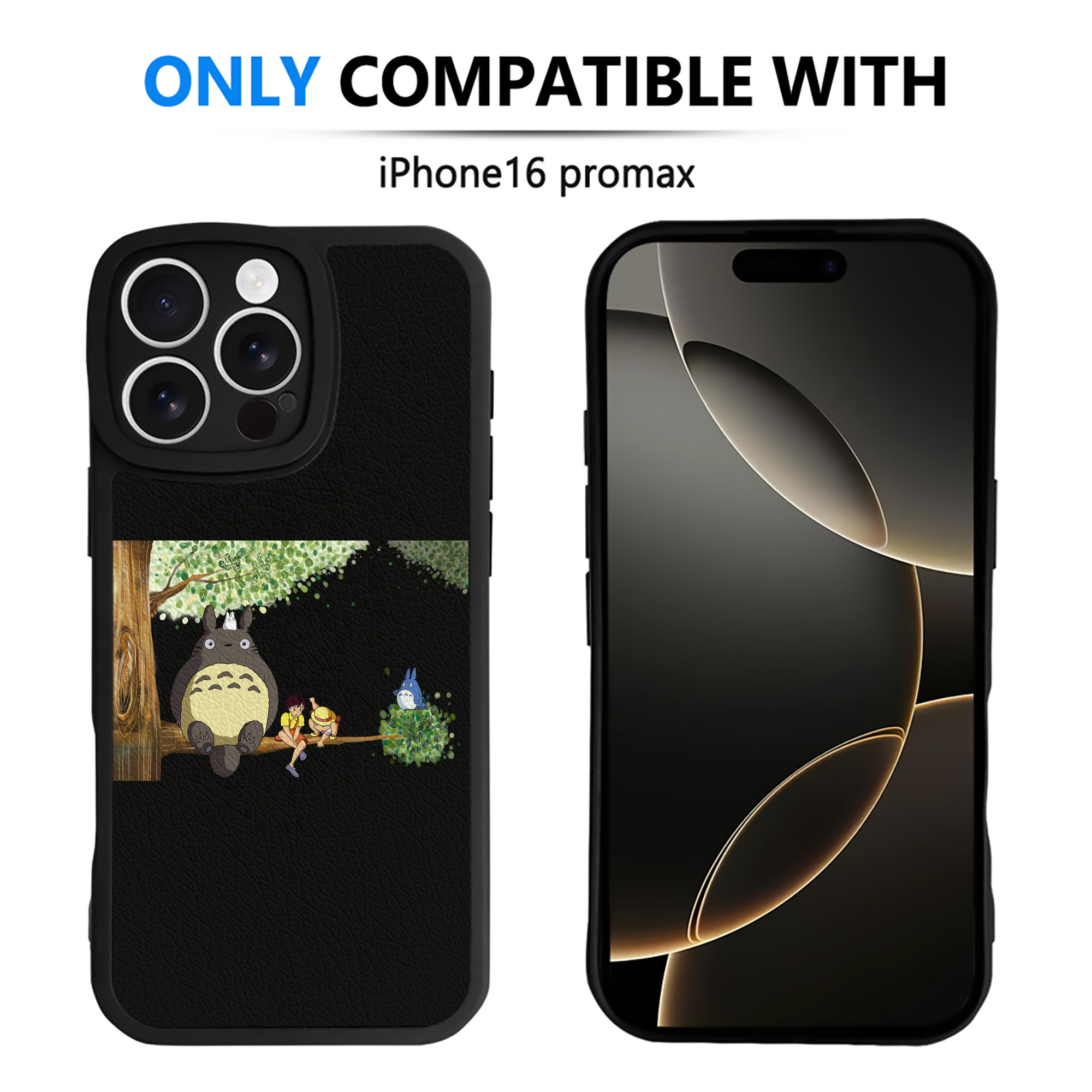 （画像用） となりのトトロ 草壁メイ 草壁サツキ My Neighbor Totoro Satsuki Kusakabe Mei Kusakabe 【iPhone 16シリーズ対応】シリコンスマホケース（レザー調） 材質：シリコン